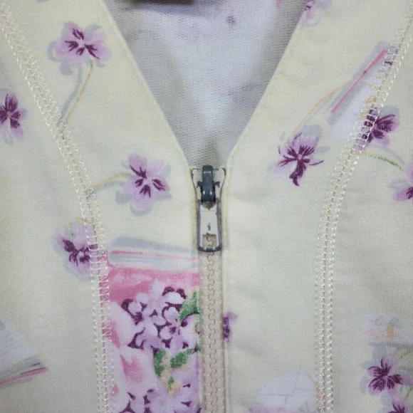 Vintage Anne Levin Nightgown Womens Medium Cream Floral Books Grannycore Classic - Picture 8 of 14